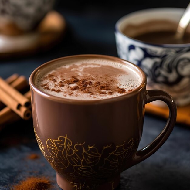 Una deliciosa taza de chocolate caliente