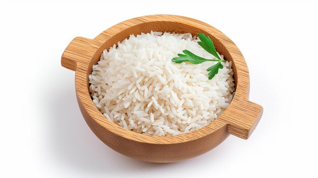 Foto deliciosa tigela de arroz isolada em fundo branco gerar ia