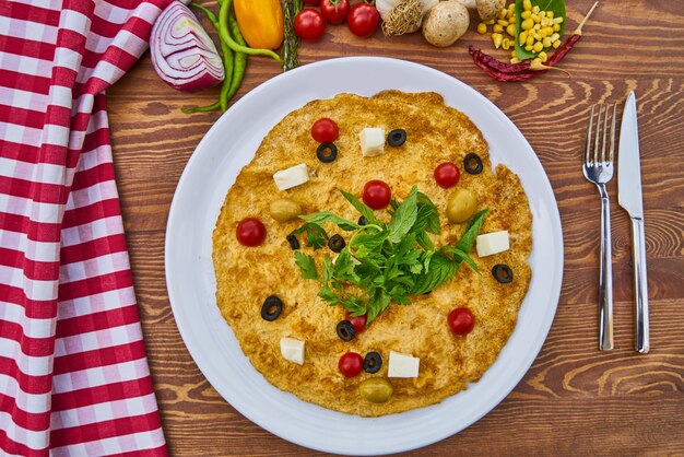 Deliciosa tortilla con verduras