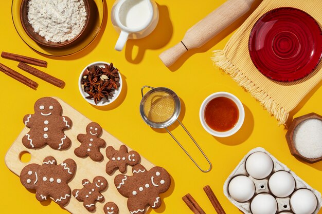 Foto deliciosa variedad de galletas planas