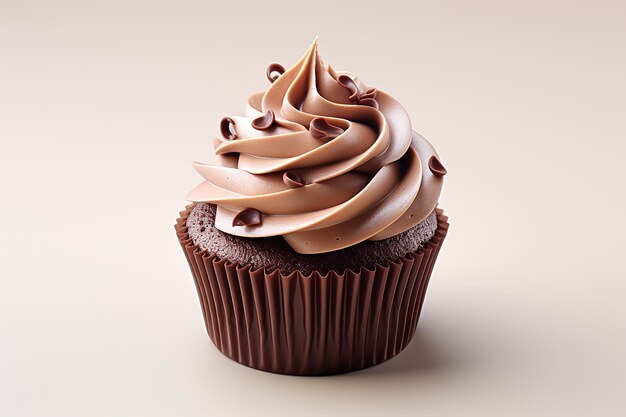 Deliciosamente diminuta foto TopView realista mini cupcake de chocolate