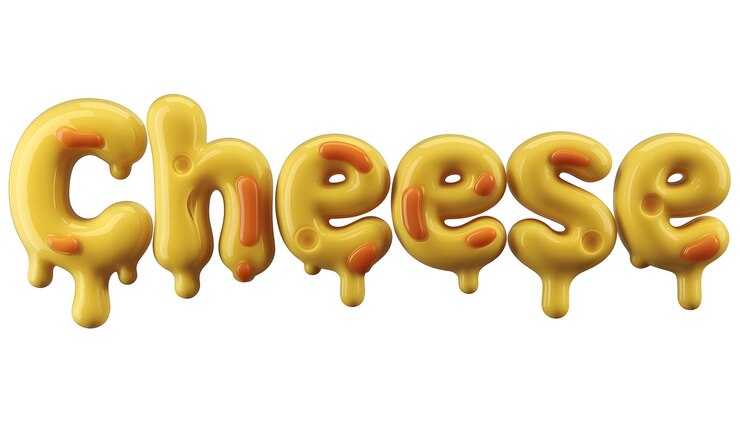 Foto deliciosamente divertida tipografía de queso una visión creativa de la bondad del queso