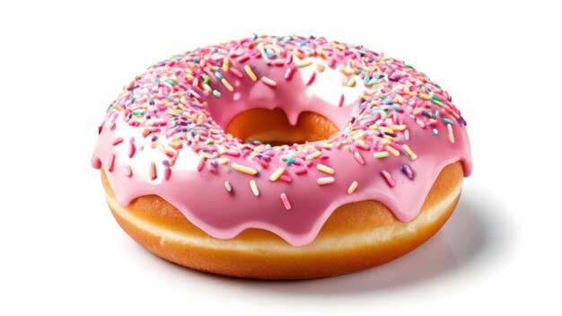 Deliciosamente tentador donut esmaltado com salpicaduras de arco-íris