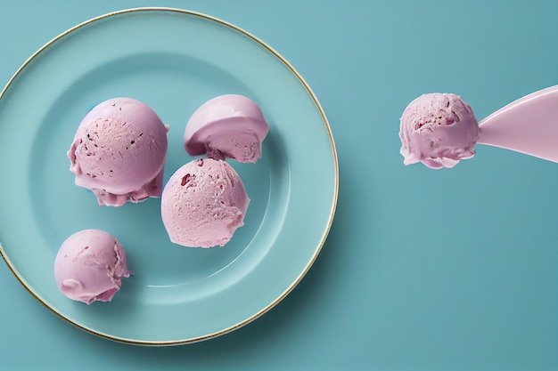 Deliciosas bayas congeladas con helado en un tazón pequeño