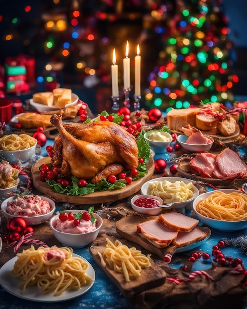 Deliciosas comidas de ano novo e natal