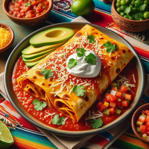 Foto deliciosas enchiladas mexicanas