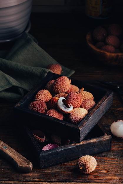 Deliciosas frutas de lichia