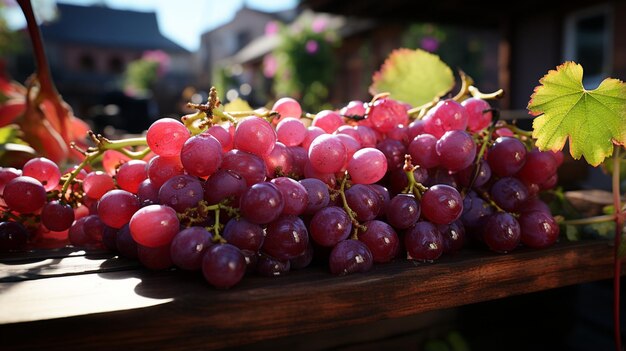 Deliciosas frutas frescas de uva deliciosas