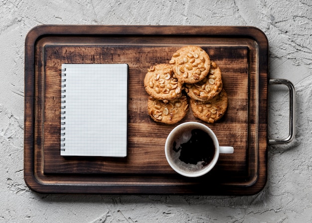 Deliciosas galletas endecha plana