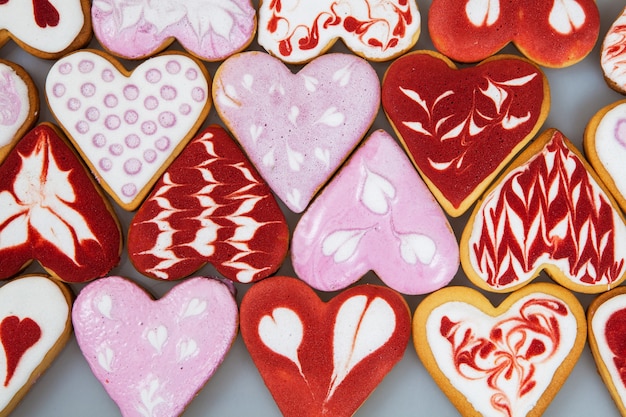 Deliciosas galletas en forma de corazón