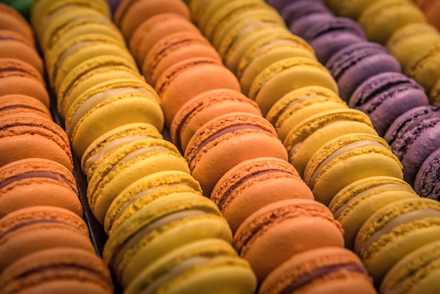 Foto deliciosas galletas de macarrones como textura