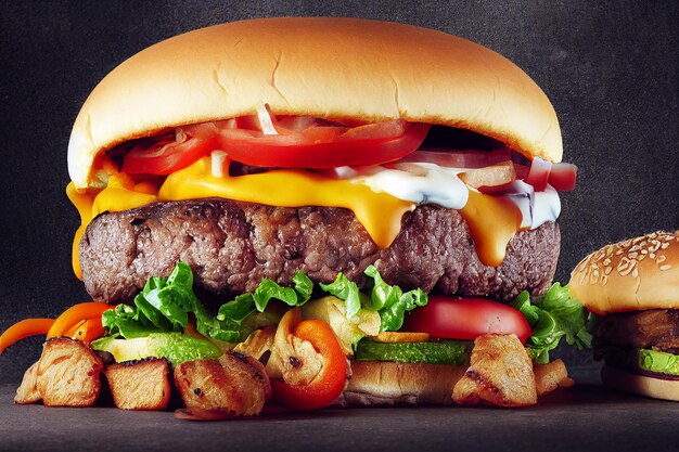 Deliciosas hamburguesas caseras de queso de ternera y verduras