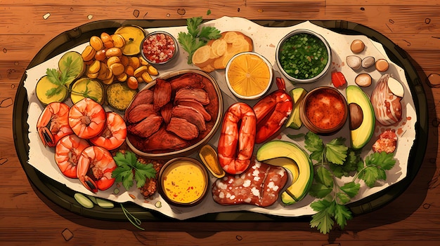 Deliciosas ilustraciones de comida brasileña