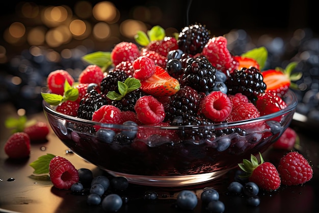 Deliciosas y jugosas bayas Frutas orgánicas para una alimentación saludable y bienestar