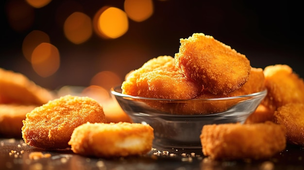 Deliciosas nuggets fritas comida imagen generada por IA