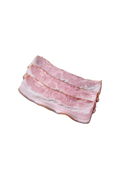 Deliciosas rayas de tocino fresco con especias y sal