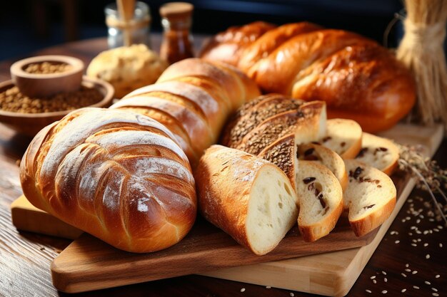 Deliciosas rebanadas de pan y pastel