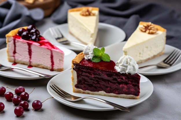 Deliciosas rebanadas de pastel de queso perfectas para compartir con los amigos