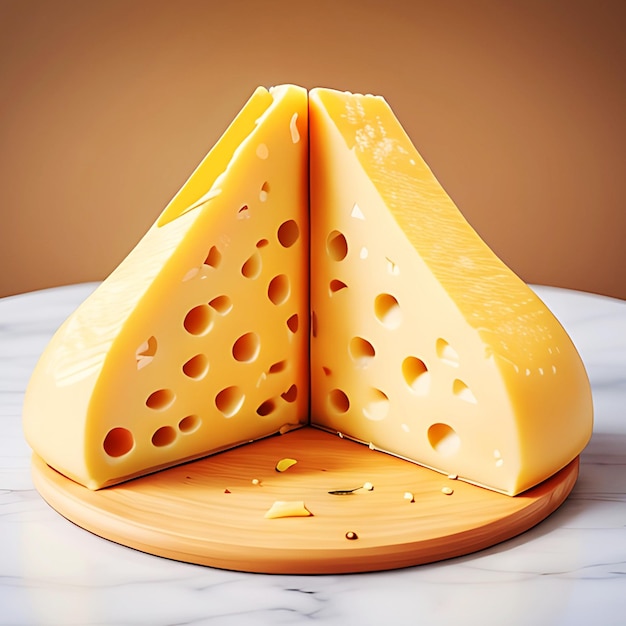 Deliciosas rebanadas de queso una encima de la otra Ai generar