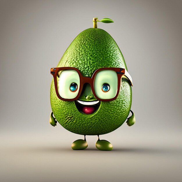 Delicioso aguacate Ella usa lentes Ella corre Gracioso