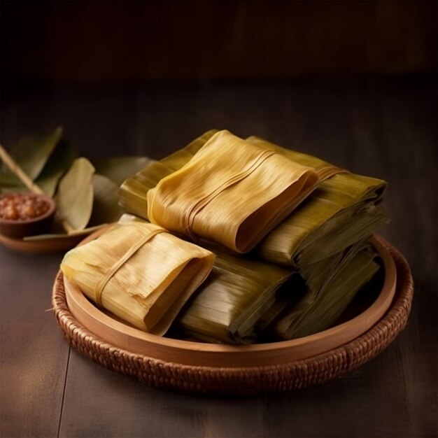 Foto delicioso arreglo de tamales tradicionales