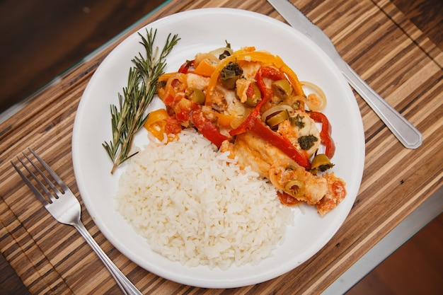 Delicioso bacalao con arroz