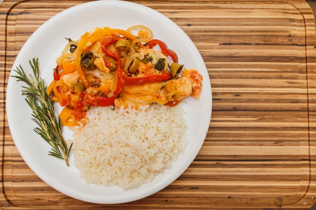 Delicioso bacalao con arroz