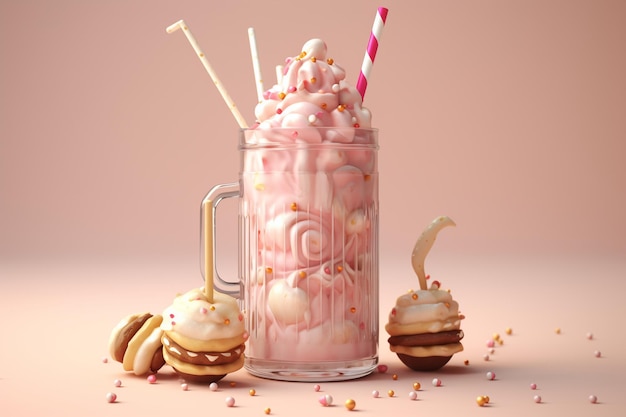 Delicioso batido con dulces