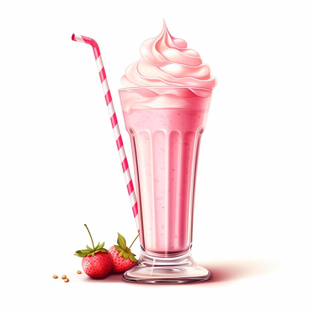 Foto delicioso batido de fresa