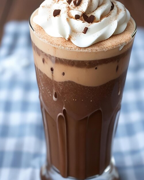 Foto el delicioso batido de mocha kahlua