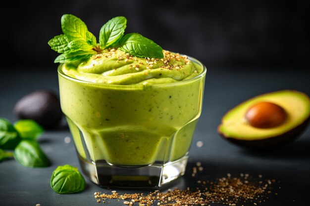 Un delicioso batido verde con aguacate