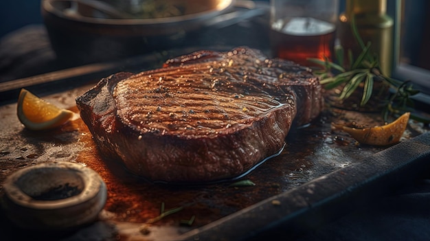 Delicioso bife de lombo grelhado Gerado por AI