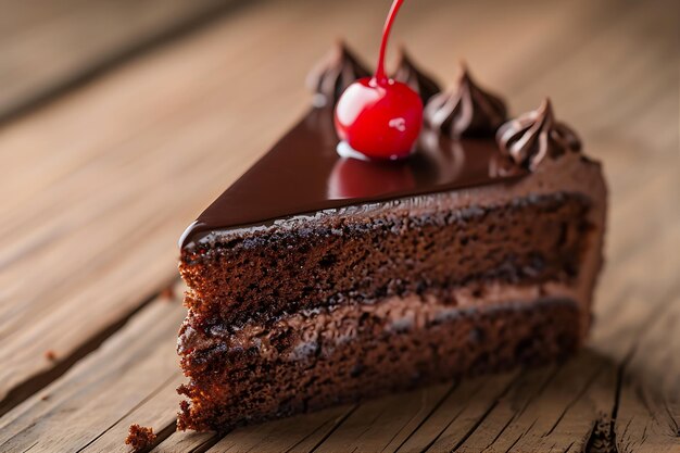 Delicioso bolo de chocolate com cereja