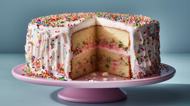 Delicioso bolo de funfetti decorado