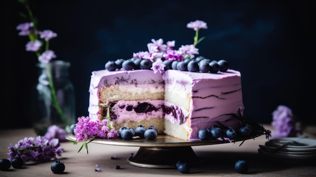 Delicioso Bolo De Mirtilo Limão Lavanda