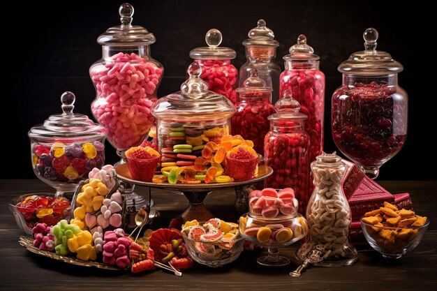 Foto delicioso buffet de doces fantasia aventura doces ph