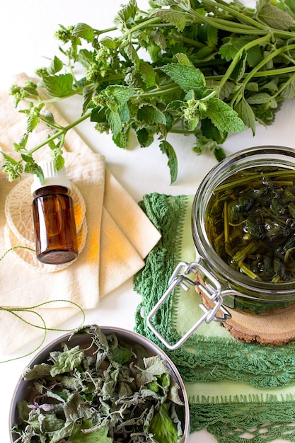 Foto delicioso caldo té menta bálsamo de limón agua floral