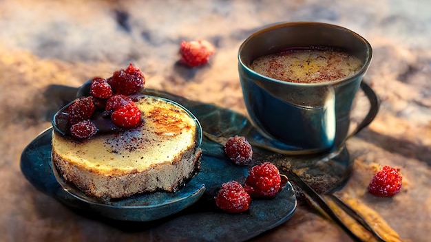 Delicioso cheesecake con frutos del bosque