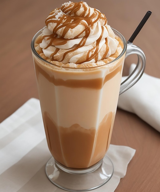 Delicioso chocolate caramelo Frappe