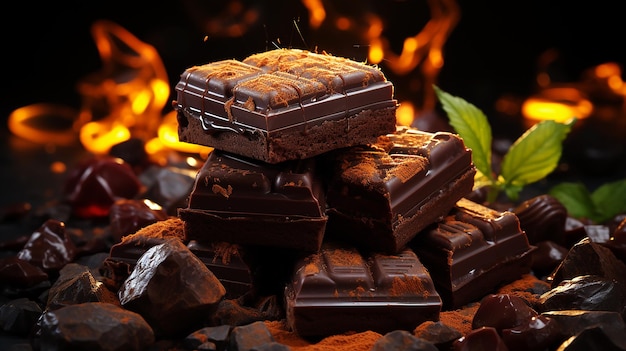 Delicioso chocolate com sabores agradáveis