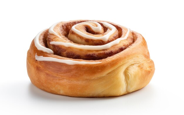 Foto delicioso cinnamon swirl treat showcase em um fundo branco