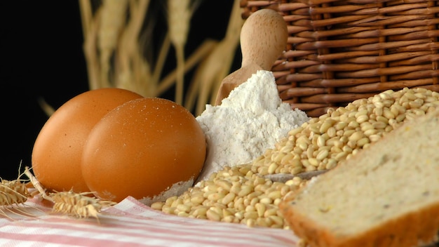 Delicioso conceito de comida de pão fresco