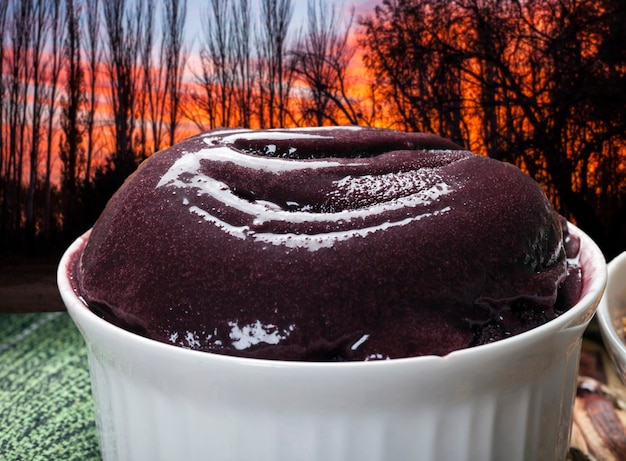 Foto delicioso creme de açaí brasileiro