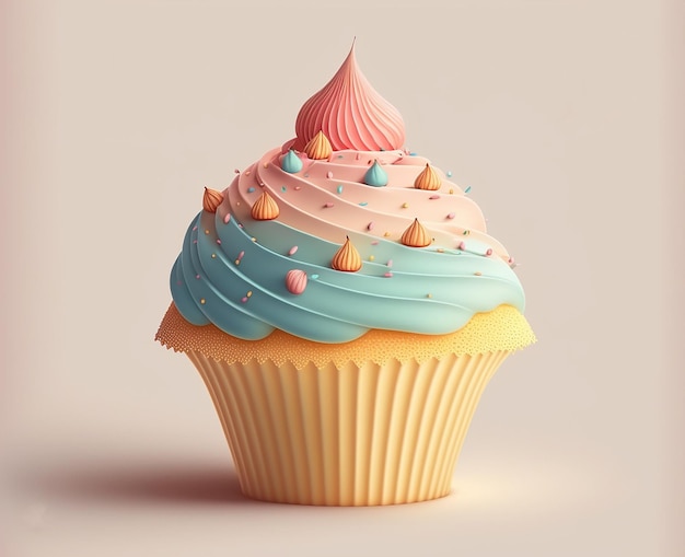 Delicioso cupcake doce ilustração Generative AI