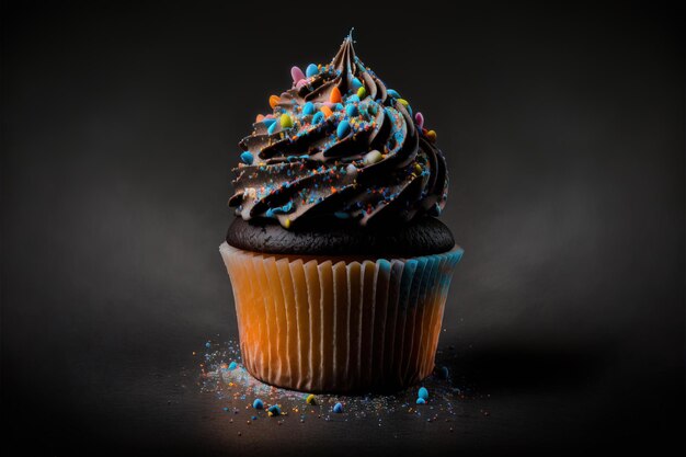 Delicioso cupcake estético abstrato férias sazonais Generative AI