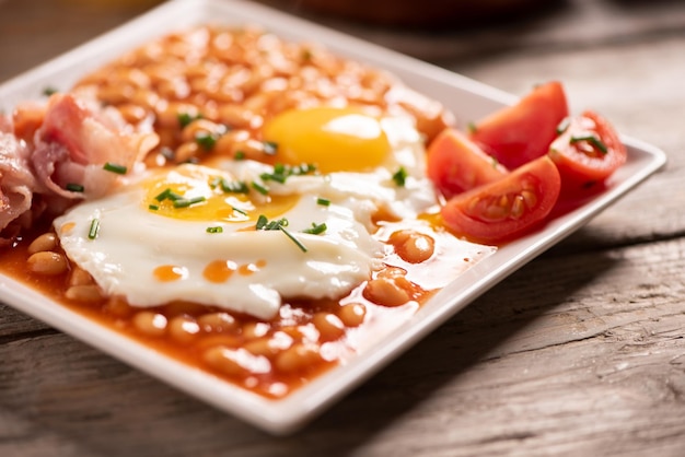 Delicioso desayuno inglés cerrar