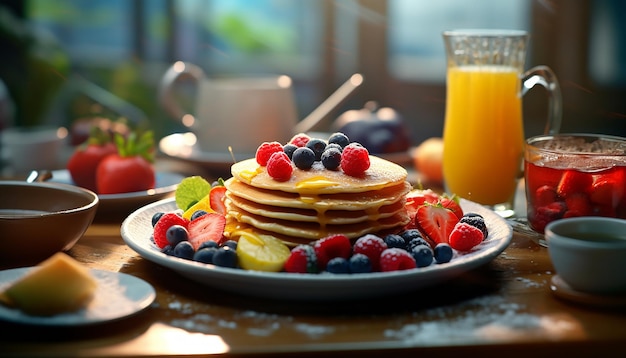 Delicioso desayuno publicitario sesión de fotos Fotografía comercial