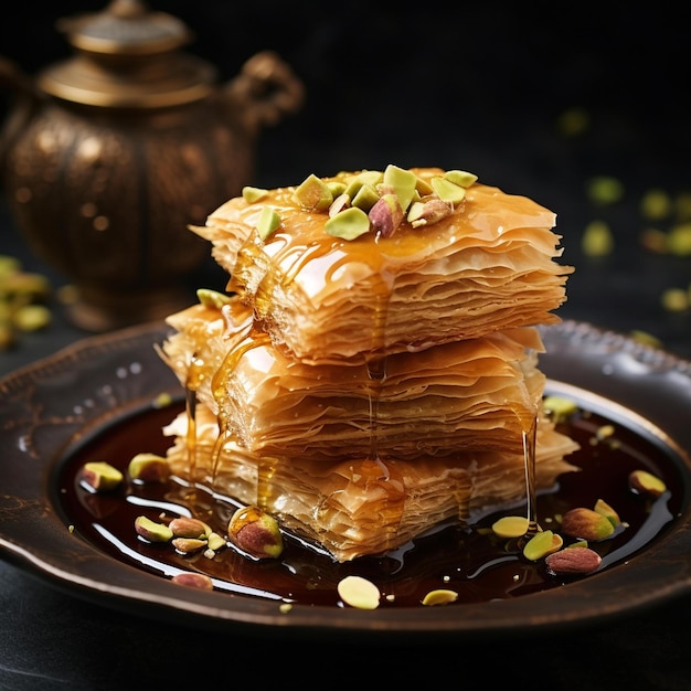 El delicioso desierto dulce de Baklava