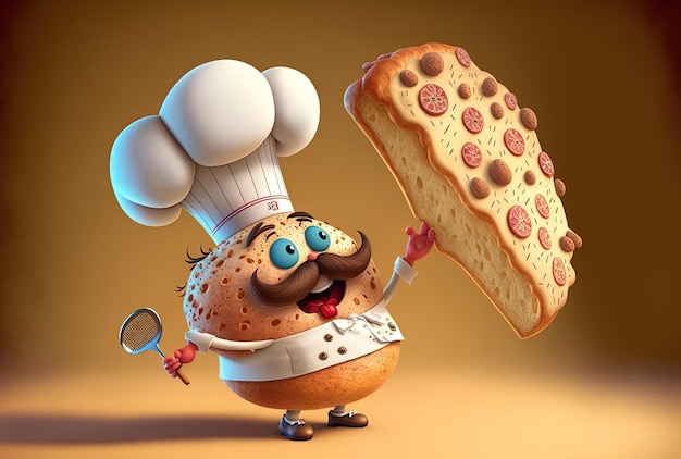 Delicioso é o que a animação e o personagem do mascote do pão chef dizem