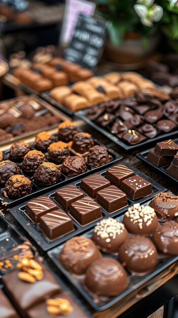 Un delicioso evento de degustación de chocolate en el animado mercado local